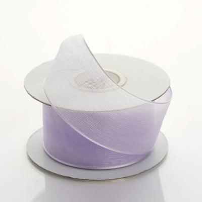 1.5" x 10 Yards Organza Ribbon With Wired Edge - Lavender