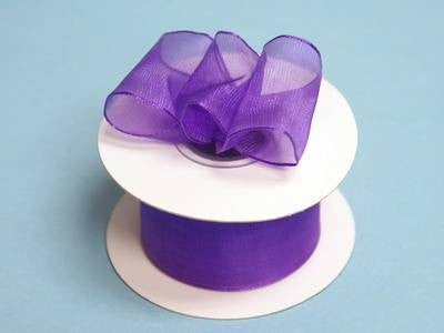 1.5" x 10 Yards Organza Ribbon With Wired Edge - Purple