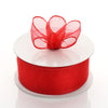 1.5" x 10 Yards Organza Ribbon With Wired Edge - Red