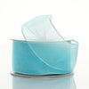 1.5" x 10 Yards Organza Ribbon With Wired Edge - Turquoise