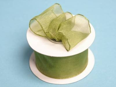 1.5" x 10 Yards Organza Ribbon With Wired Edge - Willow
