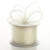 2.5" x 10 Yards Organza Ribbon With Wired Edge - Ivory