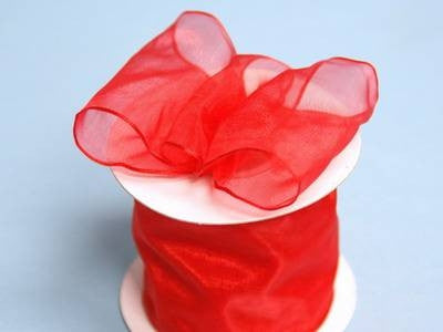 2 1/2" Wired Organza Ribbon - Red