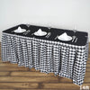 14FT Perfect Picnic Inspired White/Black Checkered Polyester Table Skirt For Wedding Party Event