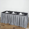 21FT Perfect Picnic Inspired White/Black Checkered Polyester Table Skirt For Wedding Party Event