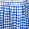 17FT Perfect Picnic Inspired White/Blue Checkered Polyester Table Skirt For Wedding Party Event