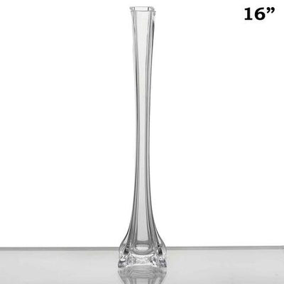16" Clear Eiffel Tower Wedding Glass Vases -12pcs