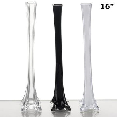 Clear Glass Eiffel Tower Vase 16 by Quick Candles