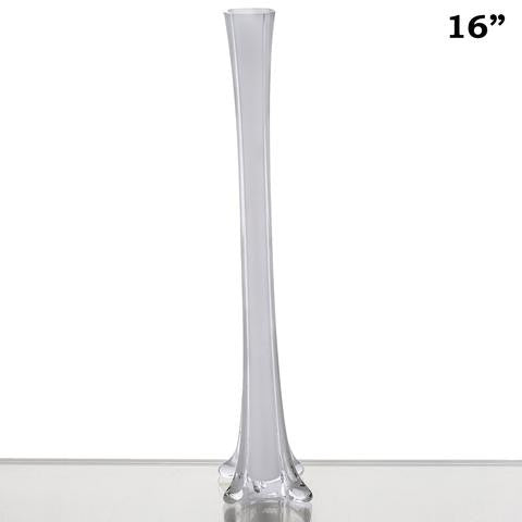 16" White Eiffel Tower Wedding Glass Vases -12pcs
