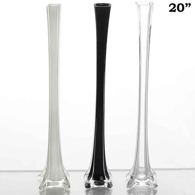 20" Black Eiffel Tower Wedding Glass Vases-12 PCS