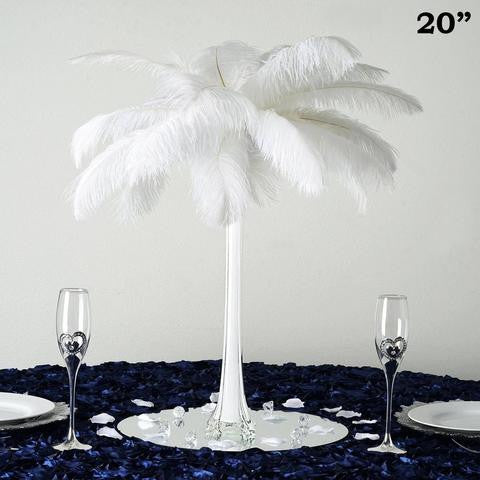 20" White Eiffel Tower Wedding Glass Vases-12 PCS