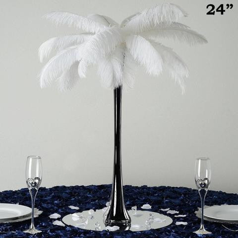 6 Pack | 24" White Eiffel Tower Glass Flower Vase