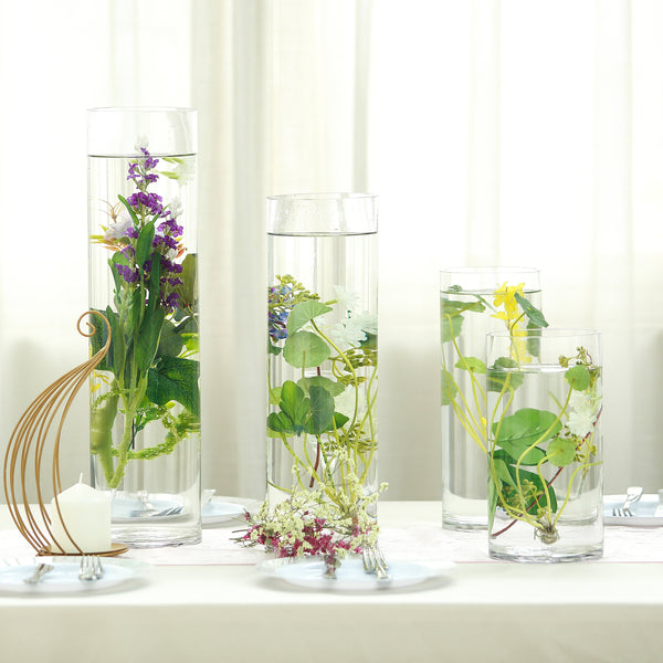 12" Cylinder Glass Centerpiece Vase - 6/Set