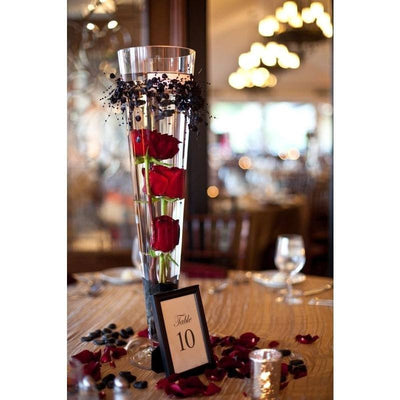 Table decorations with height  Tall wedding centerpieces, Black vase  centerpiece, Wedding centerpieces