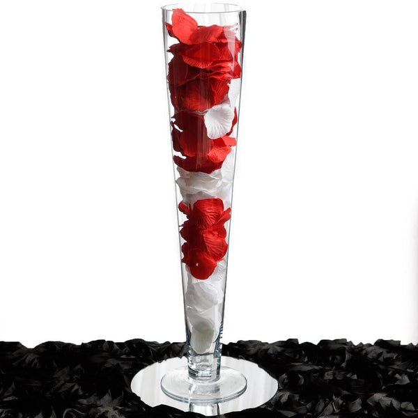 24" Tall Trumpet Heavy Duty Glass Centerpiece Vase Wedding Party Decoration - Clear - 6/Set