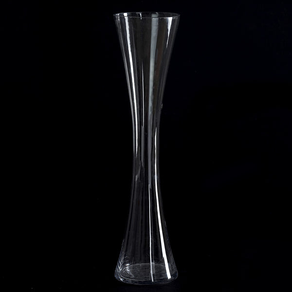 20" Tall Clear Hourglass Shaped Floral Centerpiece Vase Wedding Party Decoration - 6 PCS
