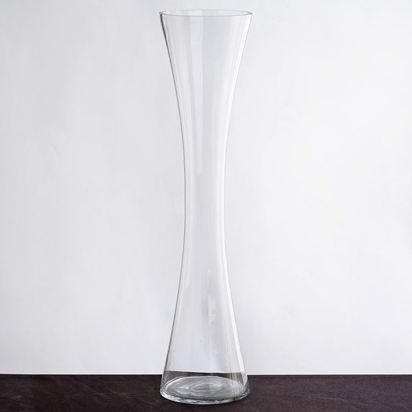 24" Tall Clear Hourglass Shaped Floral Centerpiece Vase Wedding Party Decoration - 6 PCS